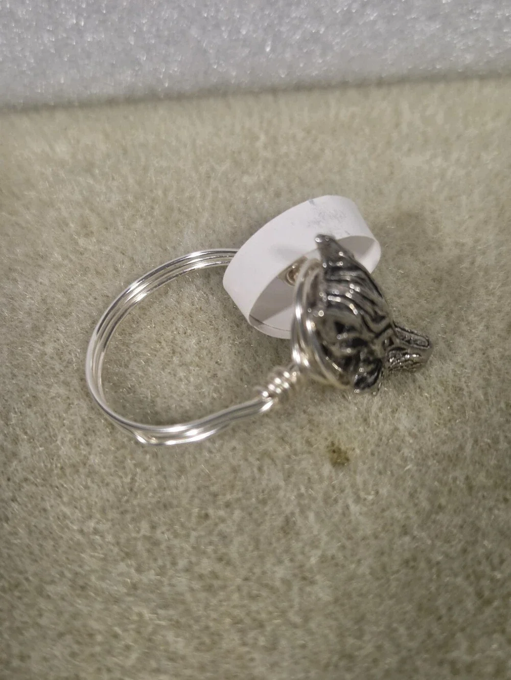 Men's Silver Fox Head Wire-Wrap Ring - Unbranded